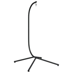 vidaXL Support de chaise suspendue en forme d'œuf sans panier noir acier