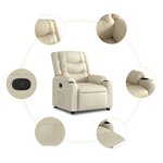 vidaXL Fauteuil inclinable Crème Similicuir
