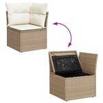 vidaXL Ensemble de canapé de jardin 9 Pièces Beige et crème polyrotin