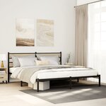 vidaXL Cadre de lit en métal sans matelas chêne sonoma 180x200 cm