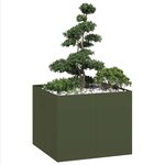 vidaXL Jardinière vert olive 100x100x80 cm acier