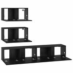 vidaXL Ensemble meuble TV 4 Pièces Chêne noir 80 x 30 x 30 cm