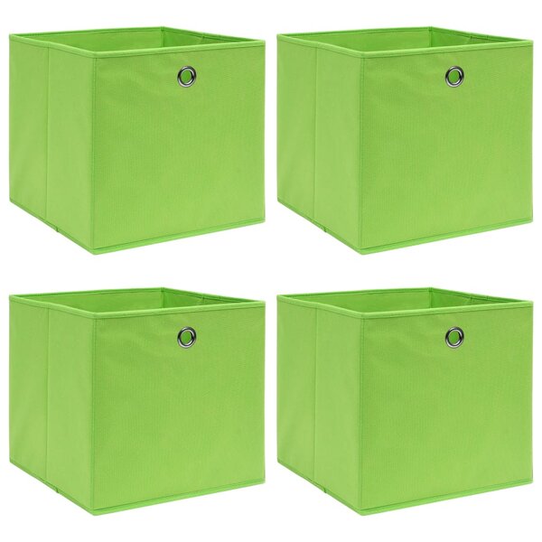vidaXL Boîtes de rangement 4 Pièces Vert 32x32x32 cm Tissu