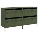 vidaXL Buffet vert olive 135x39x73 5 cm acier laminé à froid