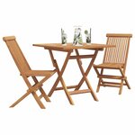 vidaXL Ensemble de salle à manger pour jardin 3 Pièces Marron