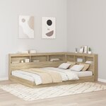 vidaXL Lit Étagère Chêne Sonoma 160x200 cm Bois d'ingénierie