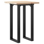 vidaXL Table à manger cadre en O 50x50x75 5cm bois de pin massif acier