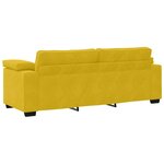 vidaXL Ensemble de canapés 3 Pièces avec coussins Jaune Velours