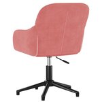 Chaise fauteuil siège pivotante de bureau informatique étude velours rose 02_0024170