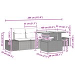 vidaXL Ensemble de canapé de jardin 5 pièces beige avec coussins