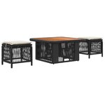 vidaXL Ensemble de salle à manger pour jardin 3 Pièces Beige et crème
