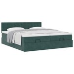 VidaXL Cadre de lit ottoman avec matelas vert foncé 180x200cm velours