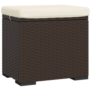 vidaXL Pouf avec coussin marron 40x30x40 cm résine tressée