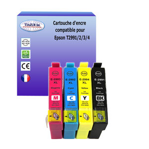 4 cartouches d'encre compatibles pour Epson XP335, XP342, XP345, XP352, XP355, XP432 remplace Epson T29XL  (29XL) - T3AZUR