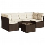 vidaXL Salon de jardin avec coussins 7 Pièces marron résine tressée