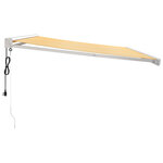 vidaXL Auvent rétractable jaune et blanc 4 5x3 m tissu et aluminium