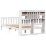 vidaXL Lit bibliothèque sans matelas blanc 135x190 cm bois pin massif