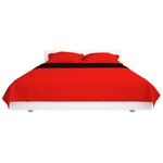 vidaXL Couvre-lit matelassé double-face Rouge et noir 170x210 cm