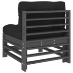 vidaXL Canapés centraux avec coussins 2 Pièces gris bois de pin massif