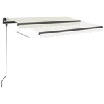 vidaXL Auvent rétractable automatique et poteaux 3x2 5 m Crème
