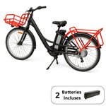 Vélo électrique du facteur, reconditionné et une batterie supplémentaire Voltr - Taille normale - Noir / Rouge