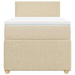 vidaXL Sommier à lattes de lit avec matelas Crème 90x200 cm Tissu