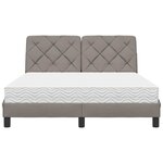 vidaXL Lit avec matelas taupe 140x190 cm tissu