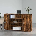 vidaXL Bureau de réception chêne fumé 180x50x103 5cm bois d'ingénierie