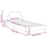 vidaXL Cadre de lit pour enfants avec tête de lit Noir 90 x 190 cm PU