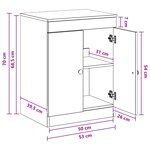 vidaXL Armoire de salle de bain Chêne fumé 54 x 41 x 70 cm