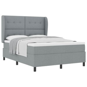vidaXL Lit à ressorts avec matelas Gris clair 140 x 200 cm tissu