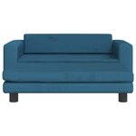 vidaXL Canapé avec repose-pied pour enfants bleu 100x50x30 cm velours