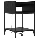 vidaXL Cabinet de chevet avec étagère 2 Pièces Chêne noir 40 x 40 x 61 cm