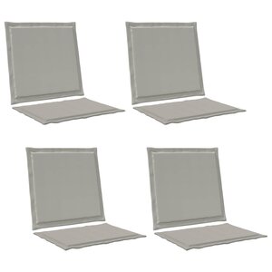 vidaXL Coussins de siège et de dos 4 Pièces Gris clair 47 x 45 x 2 cm