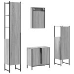 vidaXL Ensemble de meubles de salle de bain 4 Pièces Sonoma gris