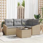 vidaXL Ensemble de salle à manger pour jardin 5 Pièces Beige  Gris clair