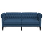 vidaXL Canapé Chesterfield 2 places bleu tissu