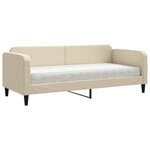 vidaXL Lit de jour avec matelas crème 80x200 cm tissu
