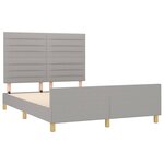 vidaXL Cadre de lit avec tête de lit Gris clair 140x200 cm
