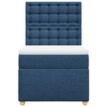 vidaXL Sommier à lattes de lit avec matelas Bleu 90x190 cm Tissu