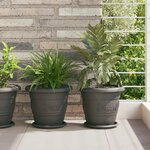 vidaXL Pots de plantes 6 Pièces Noir Ø 26 x 21.5 cm Plastique