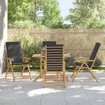 vidaXL Chaises inclinables de jardin pliantes lot de 4 coussins bambou