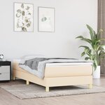 vidaXL Cadre de lit sans matelas crème 90x190 cm tissu