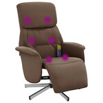 vidaXL Fauteuil inclinable de massage avec repose-pieds marron tissu