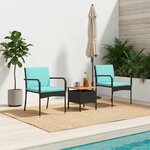 vidaXL Ensemble de jardin avec coussin acier