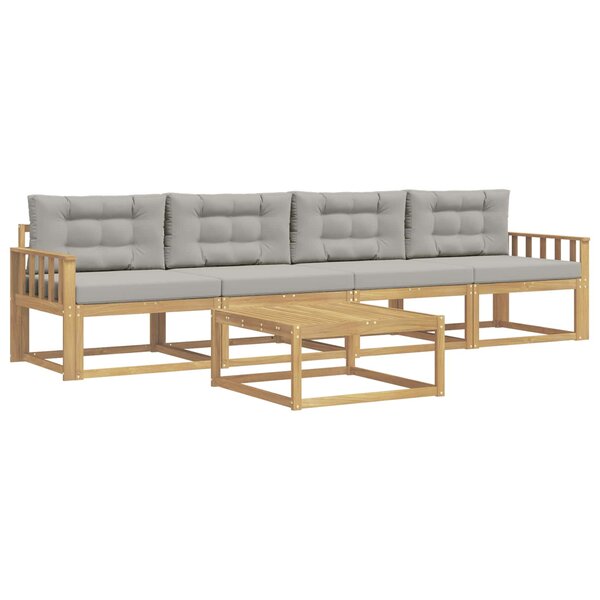 vidaXL Ensemble de canapés d'extérieur 4 pc Blanc et gris clair