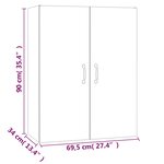vidaXL Armoire suspendue Blanc 69 5x34x90 cm Bois d'ingénierie