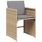 vidaXL Ensemble à manger de jardin coussins 13 Pièces mélange beige rotin