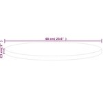vidaXL Dessus de table rond Ø60x2 5 cm Bois de chêne massif non traité