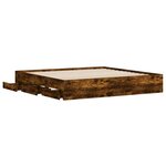 vidaXL Cadre de lit à tiroirs chêne fumé 160x200 cm bois d'ingénierie